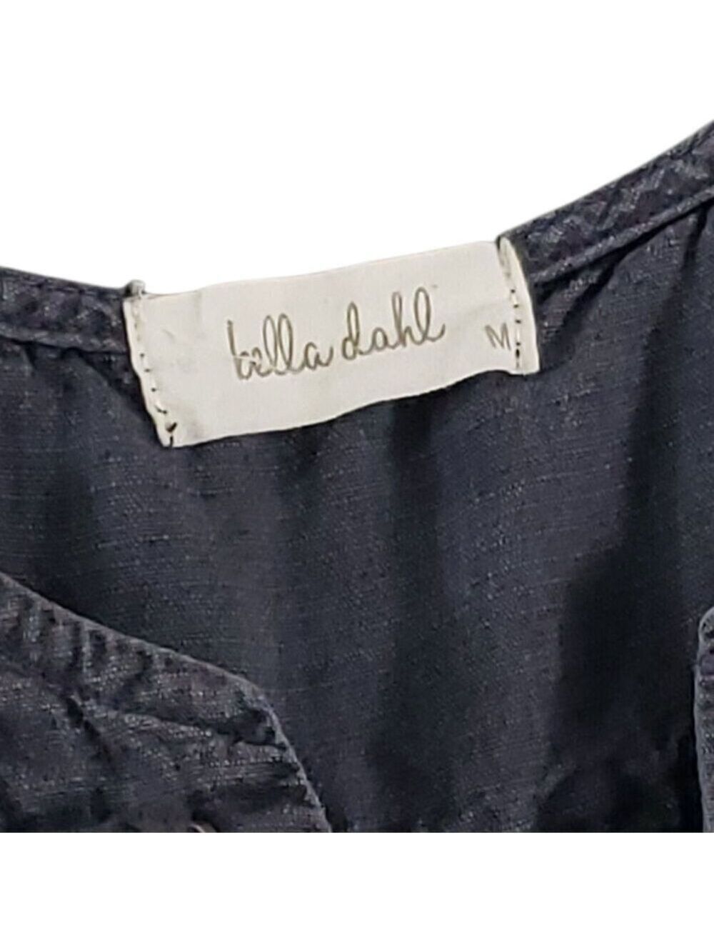 Bella Dahl Women's Dark Wash Denim Tie Up Neck Dress Medium - Picture 4 of 5
